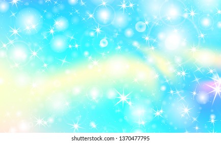 Rainbow mermaid background. Unicorn pattern. Color princess background. Christmas rainbow backdrop. Vector illustration.