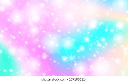 Rainbow mermaid background. Unicorn pattern. Color princess background. Christmas rainbow backdrop. Vector illustration.