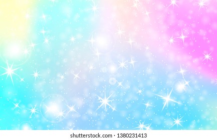 Rainbow mermaid background. Unicorn pattern. Color princess background. Christmas rainbow backdrop. Vector illustration.