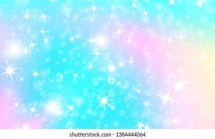 Rainbow mermaid background. Unicorn pattern. Color princess background. Christmas rainbow backdrop. Vector illustration.