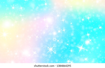 Rainbow mermaid background. Unicorn pattern. Color princess background. Christmas rainbow backdrop. Vector illustration.