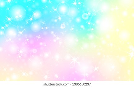 Rainbow mermaid background. Unicorn pattern. Color princess background. Christmas rainbow backdrop. Vector illustration.