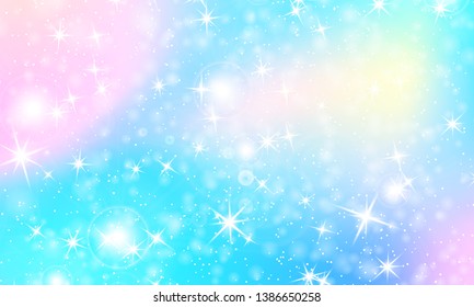Rainbow mermaid background. Unicorn pattern. Color princess background. Christmas rainbow backdrop. Vector illustration.