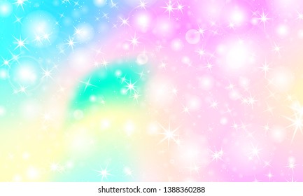 Rainbow mermaid background. Unicorn pattern. Color princess background. Christmas rainbow backdrop. Vector illustration.