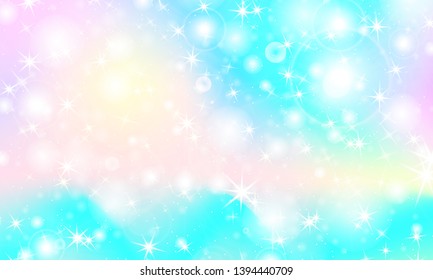 Rainbow mermaid background. Unicorn pattern. Color princess background. Christmas rainbow backdrop. Vector illustration.