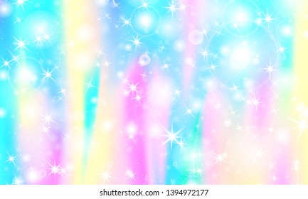 Rainbow mermaid background. Unicorn pattern. Color princess background. Christmas rainbow backdrop. Vector illustration.