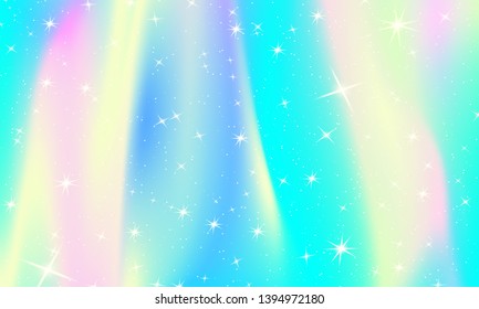 Rainbow mermaid background. Unicorn pattern. Color princess background. Christmas rainbow backdrop. Vector illustration.