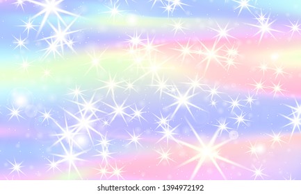 Rainbow mermaid background. Unicorn pattern. Color princess background. Christmas rainbow backdrop. Vector illustration.