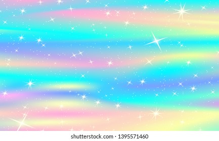 Rainbow mermaid background. Unicorn pattern. Color princess background. Christmas rainbow backdrop. Vector illustration.