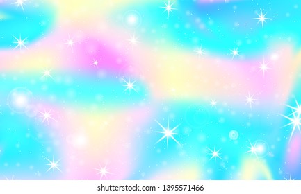 Rainbow mermaid background. Unicorn pattern. Color princess background. Christmas rainbow backdrop. Vector illustration.