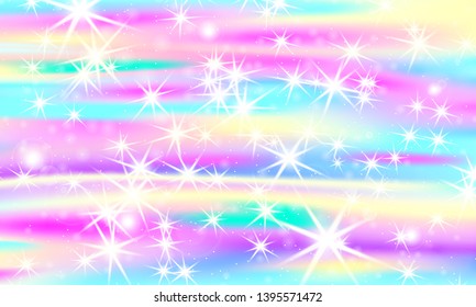 Rainbow mermaid background. Unicorn pattern. Color princess background. Christmas rainbow backdrop. Vector illustration.