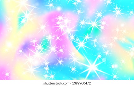 Rainbow mermaid background. Unicorn pattern. Color princess background. Christmas rainbow backdrop. Vector illustration.