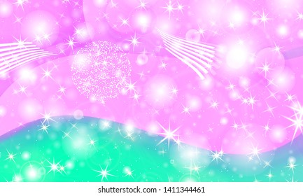 Rainbow mermaid background. Unicorn pattern. Vector illustration.