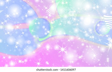 Rainbow mermaid background. Unicorn pattern. Vector illustration.
