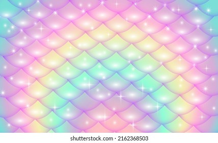 Rainbow mermaid scales, fish scales. Fantasy background in sparkling stars for design.Vector illustration for children.