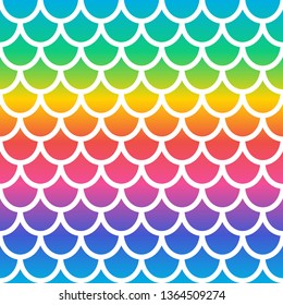 Rainbow mermaid seamless pattern. Holographic mermaid scale background. Fish scale background. Vector illustration