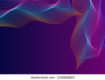 Rainbow Mesh Background Violet Vector. Soft Cover. Gradient Blend Fiction. Synergy Line Texture. Colorful Twisted.