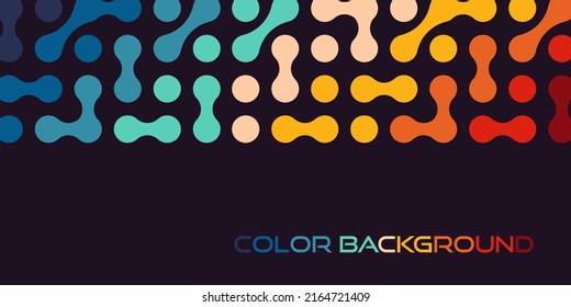 Rainbow metaball banner. Vector abstract colorful background.