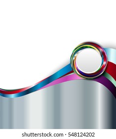 rainbow metal wave background blank for message or text.