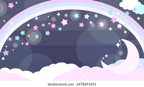 Rainbow, Milky Way and Moon Dreamy Backgrounds Web graphics