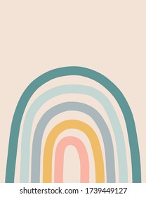 Rainbow minimalist art pastel colors vector