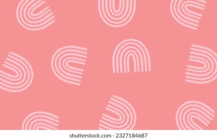Rainbow, minimalist style, orange, red, pink, pastel, cute, rainbow