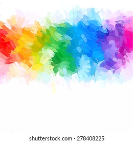 Rainbow mix brush strokes background. Vector version