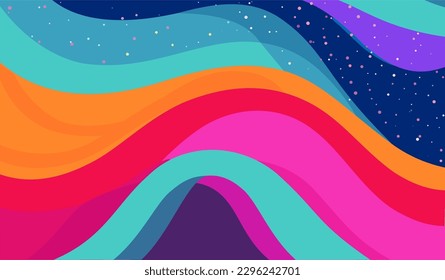 Vector de descarga de ilustración moderna del arco iris. Descarga del arcoiris. Arcoiris nocturno