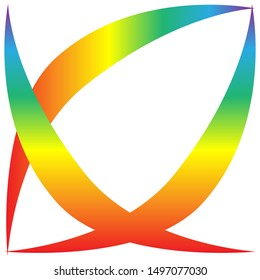 Rainbow for modern logo. Fast simple stylised. Creative illustration in colorful tone. Abstract logo icon design template element for business. Brend-new design for your biz. Vector illustration.