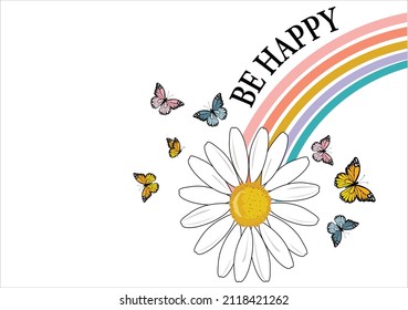 rainbow Monarch Butterflies daisies positive quote flower design margarita mariposa stationery,mug,t shirt,phone case fashion slogan style spring summer sticker and etc Tawny Orange Monarch Butterfly