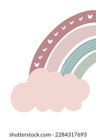 Rainbow montessori style poster for nursery rooms. Funky print for posters, nursery, clothing or clothing.