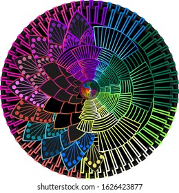 Rainbow multi color mandala, symbol of world and harmony