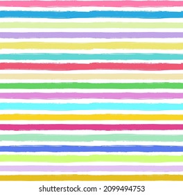 Rainbow Multicolor Hand Drawn Horizontal Stripe