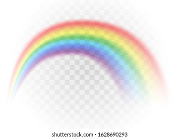 rainbow multicolor realistic vector illustration isolated on transparent background