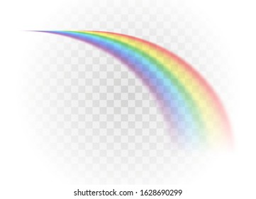 rainbow multicolor realistic vector illustration isolated on transparent background