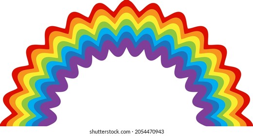 arco iris multicolor curvado. Ilustración vectorial.