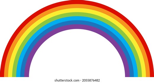 arco iris multicolor curvado. Ilustración vectorial.