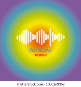 Rainbow music background. Music wave player vector illustration. Colorful equalizer element.