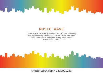 Rainbow music wave player background. Colorful equalizer Isolated design. Vector Illustration