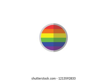Rainbow national flag circle shape ball country emblem state symbol icon