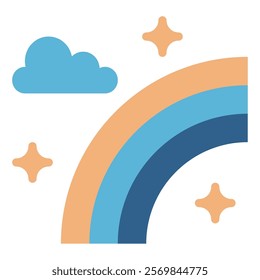 Rainbow nature spring icon illustration