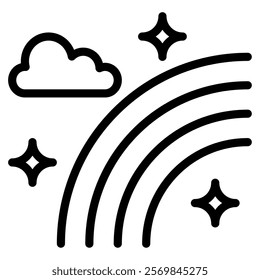 Rainbow nature spring icon illustration