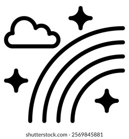 Rainbow nature spring icon illustration