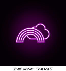 rainbow neon icon. Elements of camping set. Simple icon for websites, web design, mobile app, info graphics