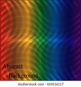Rainbow Neon Shimmering Wavy Grid. Geometric Abstract Background. Vector Illustration