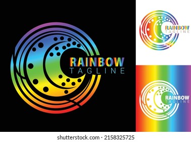 Nuevo logo y plantilla de diseño de iconos del arco iris