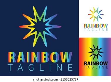 Rainbow new logo and icon design template