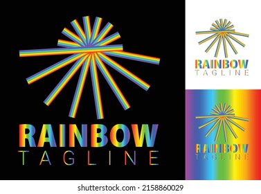 Rainbow new logo and icon design template