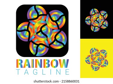 Rainbow new logo and icon design template
