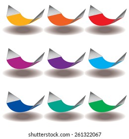 A Rainbow of Nine hammocks for Print or Web